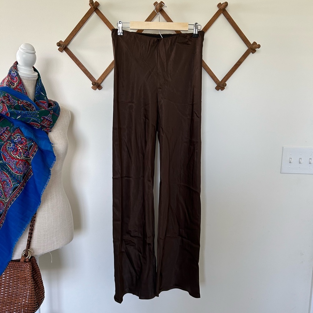 Zara Wide-Leg Pants in Dark Brown